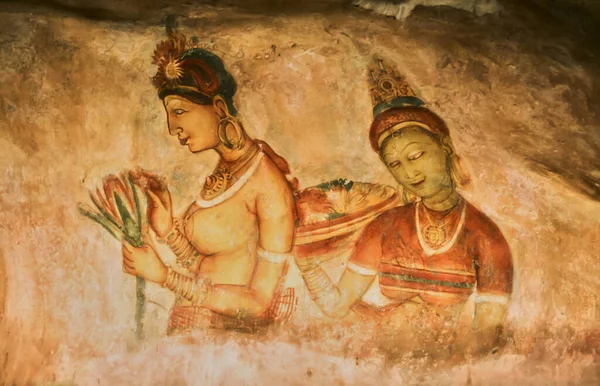 Sigiriya Frescoes Dambulla Srí Lanka — Stock Fotó
