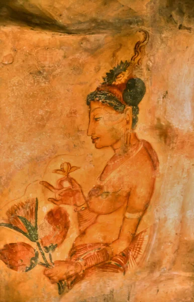 Sigiriya Frescoes Dambulla Sri Lanka — Fotografia de Stock