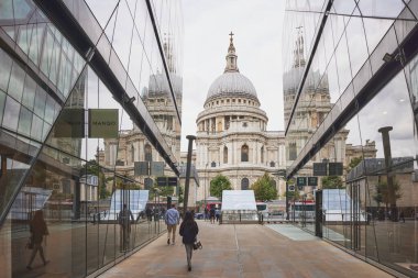 St. Paul's Cathedral is seen from One New Change shopping center in London England.