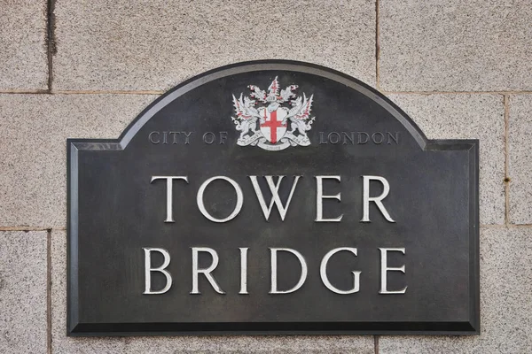 Тауерський Міст Знак Лондон — стокове фото