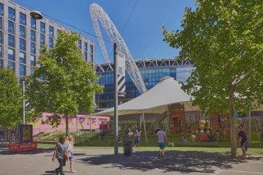 İngiltere 'nin başkentinde Wembley Park' ın yeni inşa edilmiş modern binaları