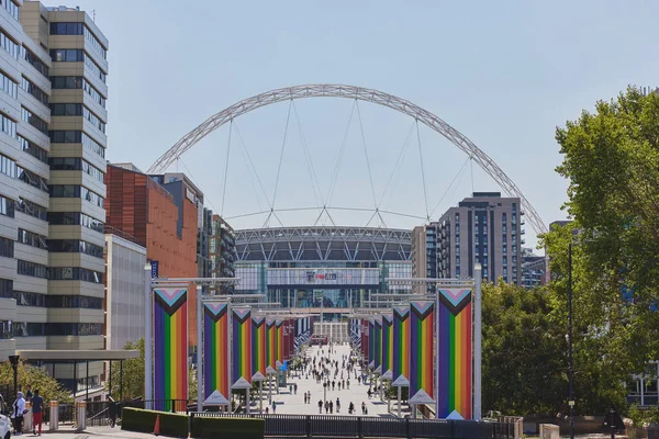 Wembley Stadyumu Wembley Park Middlesex Bulunan Büyük Futbol Maçlarına Sahipliği Stok Resim