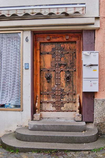 Vintage Wooden Door City Hechingen Germany — Stock Photo, Image