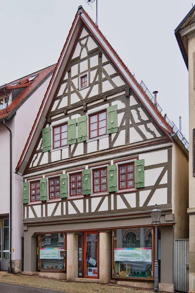 Старые Полудеревянные Дома Историческом Городе Хехинген Германия — стоковое фото