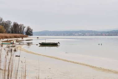 Constance Gölü 'ndeki Reichenau Plajı - Constance Gölü, Baden-Wuerttemberg, Almanya, Avrupa
