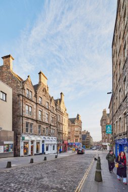  Edinburgh, İskoçya 'daki Royal Mile Caddesi..