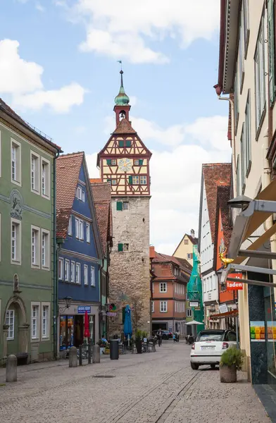 Schwaebisch Hall, Almanya 'daki Josenturm saat kulesi