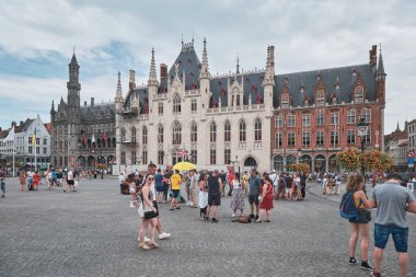 The Province Court in Market Square in Bruges, Belgium. clipart