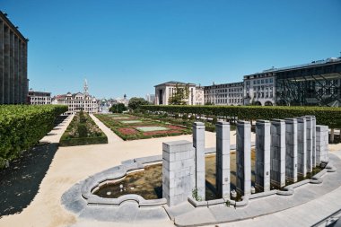 The  Royal Palace is located in the center of Brussels, Belgium. In the afternoon, there is a view to park near the Royal Palace. 