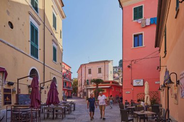 Elba Adası eski Portoferraio kasabası, Toskana, İtalya