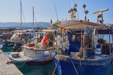 View of the harbor with boats in Portoferraio, Elba island, Tuscany, Italy