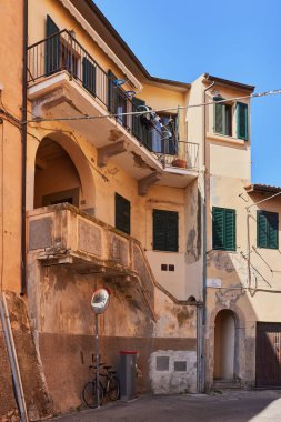 Elba Adası, İtalya. Eski Portoferraio kasabası. Elba Adası, Tyrhenian Denizi, İtalya.
