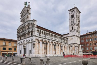 A famous marble Cathedral, San Martino in Lucca, Italy.
