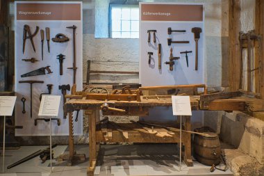 Almanya Sulz yakınlarındaki Glatt 'taki Su Kalesi' ndeki Çiftçi Müzesi