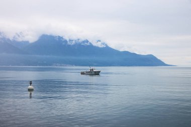 Montreux, İsviçre 'deki Leman Gölü manzarası çok güzel.