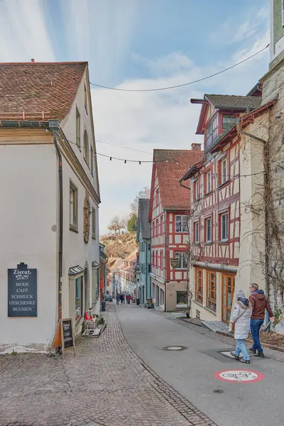 Almanya, Constance Gölü 'ndeki Meersburg' da eski evler