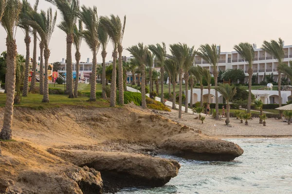 Bucht Mit Palmen Und Häusern Aus Dem Resort Ägypten — Stockfoto