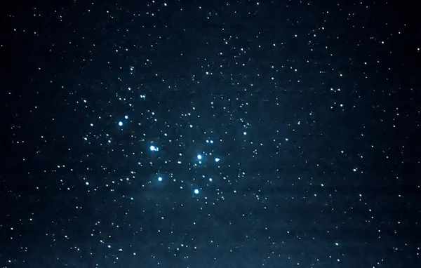 Hvězda Cluster Pleiades Tmavé Obloze Detail Pohled — Stock fotografie