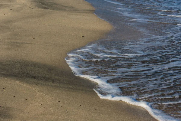 Vista Detalhe Uma Pequena Onda Para Praia Areia Egito — Fotografia de Stock