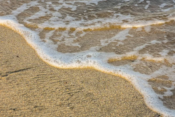 Onda Pequena Com Espuma Branca Praia Areia Vista Detalhe Egito — Fotografia de Stock