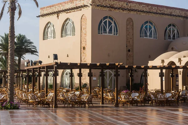 Restaurant Byggnad Med Bord Och Platser Resort Semester Egypt — Stockfoto