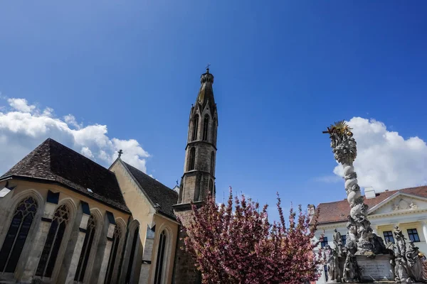 Sopron Hungary Bir Yerde Kulesi Dekore Edilmiş Bir Anıtı Olan — Stok fotoğraf