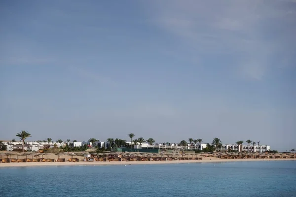 Будівлі Пальм Пляж Курорту Марсі Алам Під Час Відпустки Егіпті — стокове фото