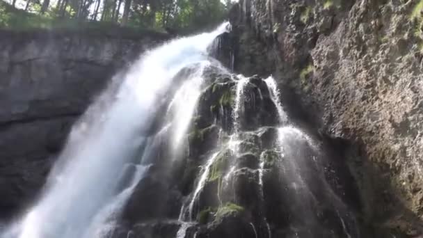 Ongelooflijke Sluier Waterval Genaamd Gollinger Waterval Salzburg — Stockvideo