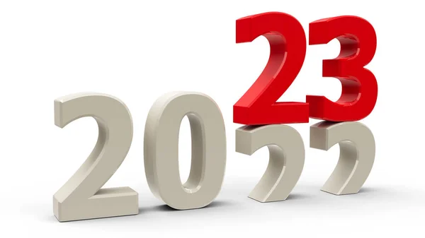2022 2023 Αλλαγή Αντιπροσωπεύει Νέο Έτος 2023 Τρισδιάστατη Απόδοση Απεικόνιση — Φωτογραφία Αρχείου