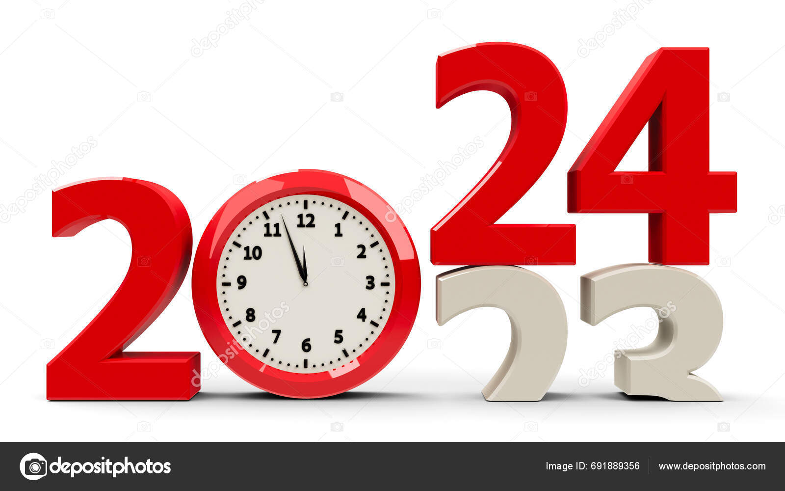 2023 2024 Change Clock Dial Represents Coming New Year 2024 Stock Photo