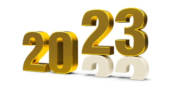 Gold 2022 2023 Change Represents New Year 2023 Three Dimensional — Stock Photo, Image