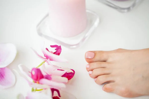 Female Feet Spa Salon Pedicure Procedure — Stock Photo, Image