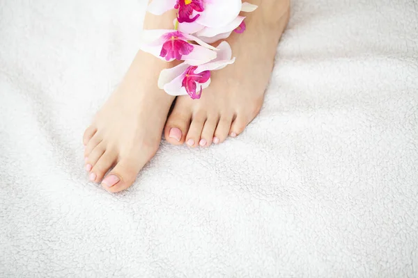 Female Feet at Spa Salon on Pedicure Procedure
