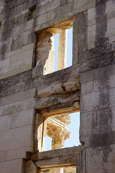Domy Efezu Turecku Ukazující Jak Bohatí Žili Během Římského Období — Stock fotografie
