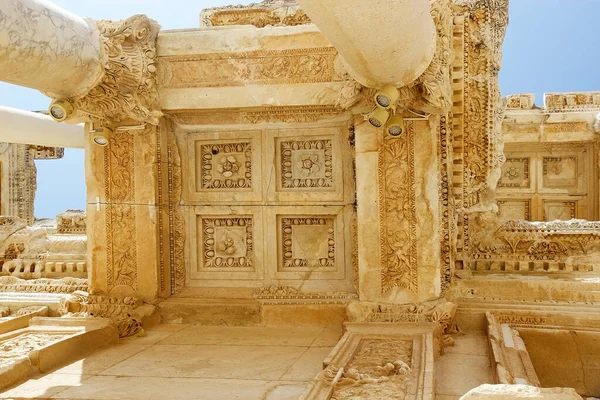Domy Efezu Turecku Ukazující Jak Bohatí Žili Během Římského Období — Stock fotografie