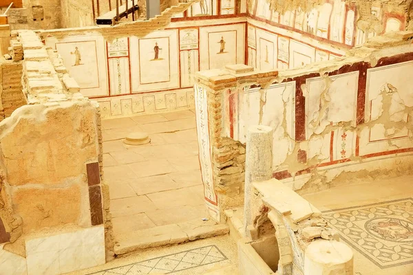 Houses Ephesus Turkey Showing How Wealthy Lived Roman Period Ephesus — Stock Photo, Image