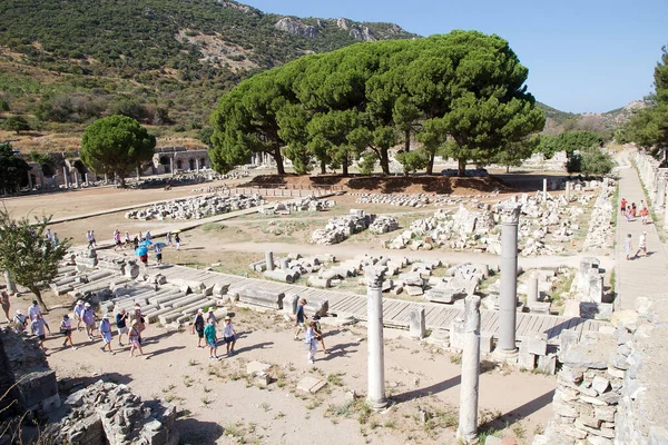 Дома Эфесе Турция Показывающие Богатые Жили Римский Период Эфес Внесен Лицензионные Стоковые Фото
