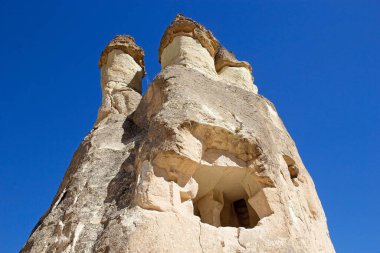 Rock formations of the Fairy Chimney in Goreme National Park, a small village in Central Anatolia, Turkey
