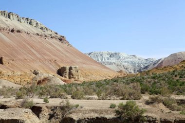 Kazakistan 'daki Altyn Emel Ulusal Parkı' ndaki Aktau sıradağlarındaki Beyaz Dağlar. 1996 'da yaratıldı. Park, Lli Nehri ve Aktau dağ sırası arasında yaklaşık 4600 kmq lik bir alana yayılmış ve çoğunlukla çöl ve kayalık araziye ev sahipliği yapmaktadır.