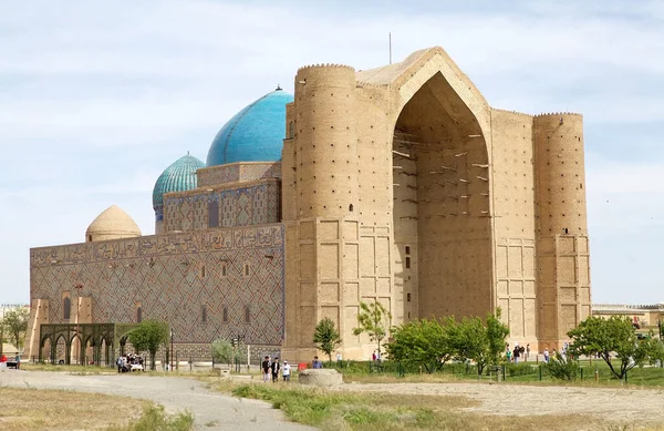 Мавзолей Ходжа Ахмед Ясаві Місті Туркестан Півдні Казахстану Будівля Була — стокове фото