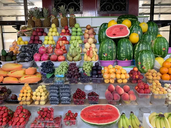Kok Bazar Dosłownie Zielony Bazar Znajduje Się Ałmatach Kazachstanie Czasu — Zdjęcie stockowe