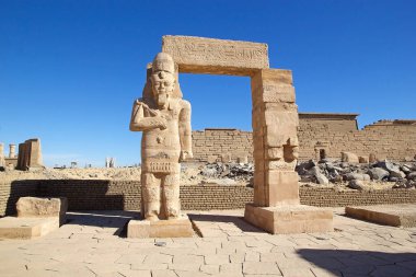 Temple of Kalabsha at Aswan, Egypt. The temple is an ancient Egyptian temple that was originally located 50 Km south of Aswan and relocated after the Aswan High Dam was built clipart