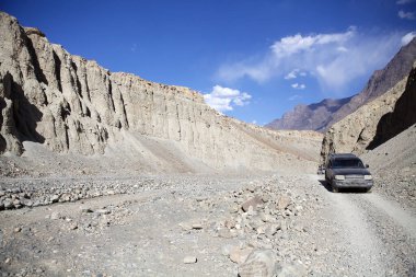 Landscape along the Bartang Valley in the Gorno-Badakhshan in Tajikistan. The Badakhshan is an autonomous region in eastern Tajikistan, in the Pamir Mountains clipart