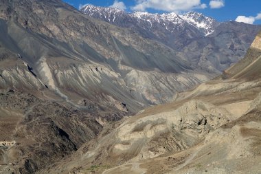 Tacikistan 'daki Gorno-Badakhshan' daki Bartang Vadisi 'nin manzarası. Badakhshan, Tacikistan 'ın doğusunda, Pamir Dağları' nda özerk bir bölgedir.
