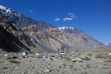 Tacikistan 'daki Gorno-Badakhshan' daki Bartang Vadisi 'nin manzarası. Badakhshan, Tacikistan 'ın doğusunda, Pamir Dağları' nda özerk bir bölgedir.