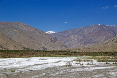 Landscape along the Bartang Valley in the Gorno-Badakhshan in Tajikistan. The Badakhshan is an autonomous region in eastern Tajikistan, in the Pamir Mountains clipart