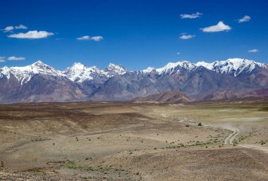 Tacikistan 'daki Gorno-Badakhshan' daki Bartang Vadisi boyunca uzanan dağlar. Badakhshan, Tacikistan 'ın doğusunda, Pamir Dağları' nda özerk bir bölgedir.