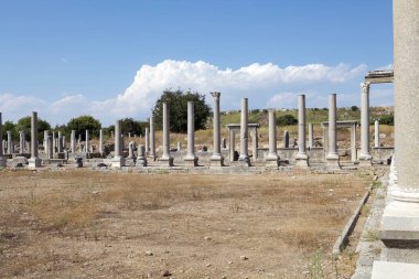 Türkiye 'nin güneybatısındaki Antalya ilinde yer alan antik Perge kentindeki Agora. Perge eski bir Lycia yerleşim yeriydi. 