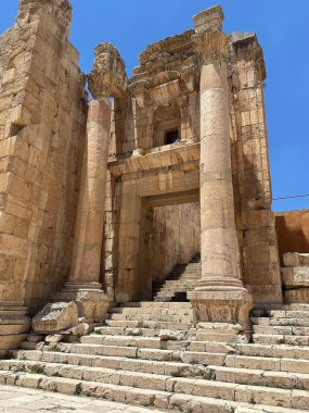 Gerasa antik şehri, şimdi Jerash, Ürdün. Katedral. Yunan-Roma şehri Jerash, Gerasa olarak bilinen Yunan, Yunan, Roma ve Bizans dönemlerinde gelişti.