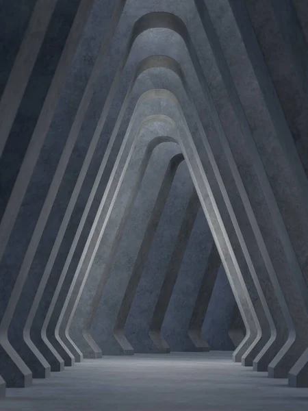 Estilo Loft Moderno Abstracto Triángulo Vacío Corredor Interior Renderizado Hay — Foto de Stock